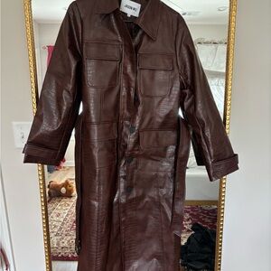 Jason Wu Croc-Embossed Brown Jacket